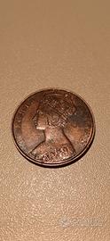 Hong Kong 1cent 1877 victoriaqueen bronzo