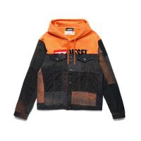 felpa con partr in jeans 