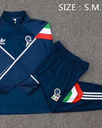 Tuta Italia vintage adidas zip corta S-M-L-XXL