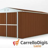 Box garage auto in Acciaio 327x611 legno scuro