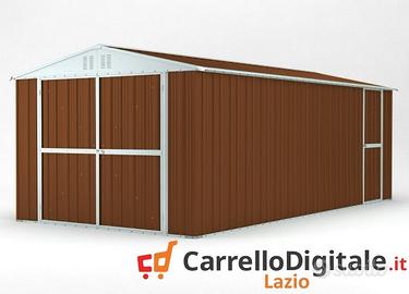 Box garage auto in Acciaio 327x611 legno scuro