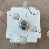 Lampadario moderno cromato con sfere decorative