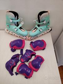 pattini in linea protezioni e casco