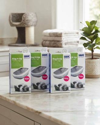 4 Confezioni Sacchetti Lettiera Savic Bag it Up