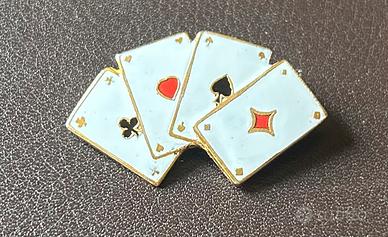 Rarissima spilla 4 Assi marchiata Dal Negro vintag