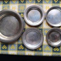 5 piattini in argento egiziano 800, come da punzon