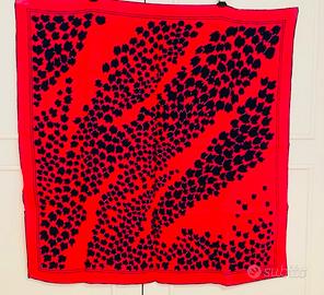 Foulard Carita Paris 100% Seta Rosso