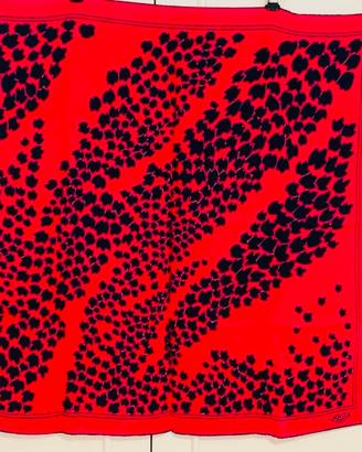 Foulard Carita Paris 100% Seta Rosso