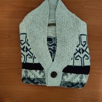 cardigan bianco e blu 