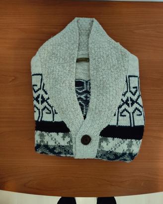 cardigan bianco e blu 