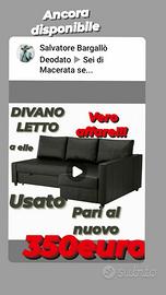 Divano angolare nero semi nuovo