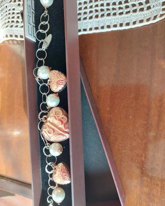 Bracciale argento 925 cuori di Castoro 