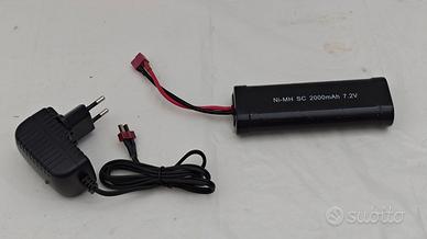 BATTERIA RICARICABILE NIMH 2000mAh 7,2V + CARICAB.
