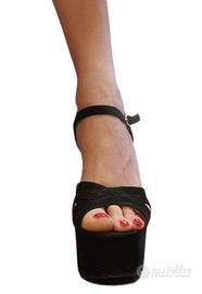 sandali scamosciati tacco 16 plateau 6cm tg41 Abbigliamento e Accessori In vendita a Siracusa