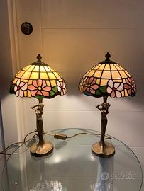 coppia Lampade vintage da Tavolo stile Tiffany