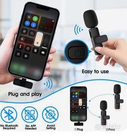 Microfono Wireless Lavalier a Doppio Canale