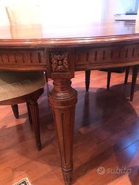 Tavolo ovale e sedie fine 800