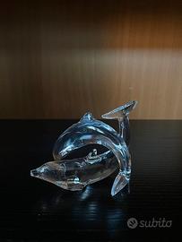 Coppia delfini in cristallo Baccarat originale