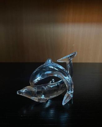 Coppia delfini in cristallo Baccarat originale