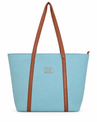 Borsa Shopper Naj Oleri Azzurra e Marrone