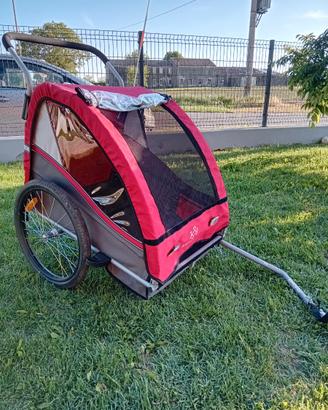 Rimorchio +passeggino per bici