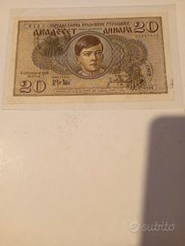 Banconota 20 dinari Occupazione Montenegro 