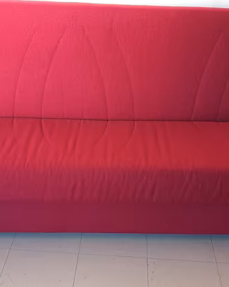 Divano letto 3 posti rosso