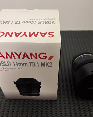 Obiettivo Samyang 14mm T3,1 VDSLR MK2 x canon