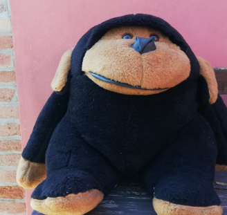 Peluche pupazzo scimmione gigante vintage