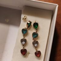 Orecchini pendenti acciaio placcati oro 28k 