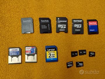 Set adattatori microSD, SD e microSD varie