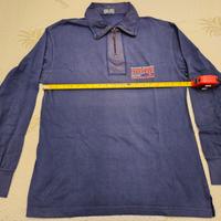 Maglia tipo polo manica lunga in cotone con stampa