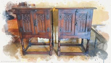 coppia comodini legno massello
