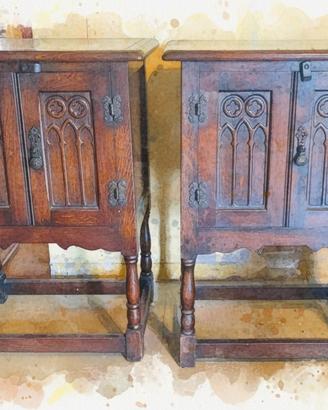 coppia comodini legno massello
