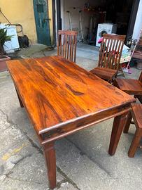 Tavolo + sedie in legno