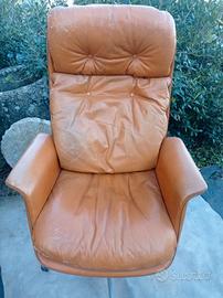 Poltrona ufficio pelle vintage, Anonima Castelli