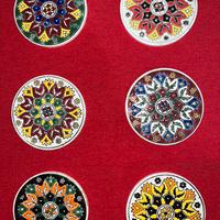 Set 6 sottovicchieri dipinti a mano. Grecia.