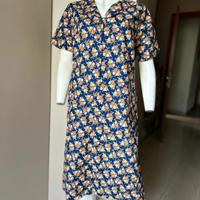 Grembiule vestito con bottoni e tasche a fiori XL