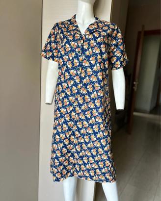 Grembiule vestito con bottoni e tasche a fiori XL