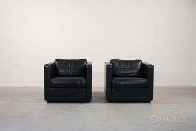 Poltrone set di 2 - Design scandinavo pelle nera