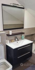 lavabo con cassettone e specchio