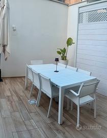 Set da giardino tavolo e sedie alluminio