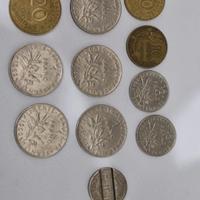 raccolta 11 monete francesi.