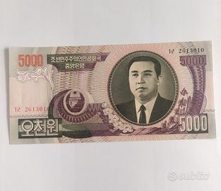 Rarità Nord Coreana FdS da 5000 Won
