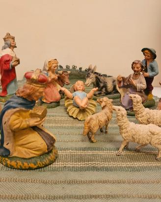 10 pastori napoletani in gesso con anima di  ferro