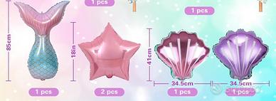 Set 4 palloncini tema sirena