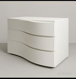 Comò + 2 comodini moderni bianchi – (in blocco)