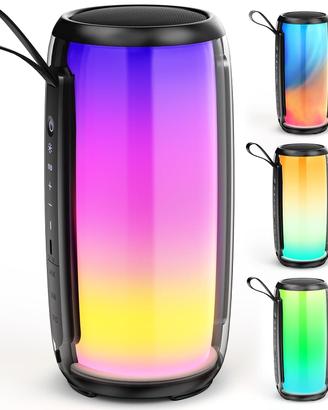 JYX Cassa Bluetooth da 40W con luce LED, BassBoost