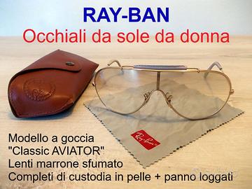 OCCHIALI RAY-BAN DONNA SOLE a GOCCIA Lenti BEIGE