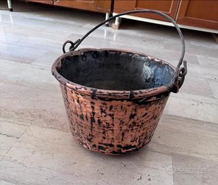 Pentole in rame antiche anni 60 vintage rustiche